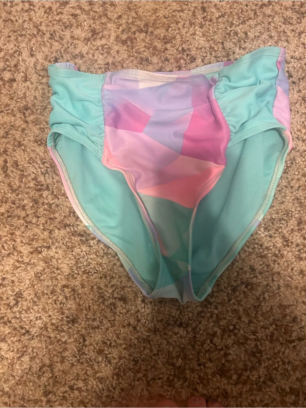 Girls justice size 8 swimsuit bottom pink and blue like new summer pool/beach